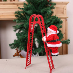 Luxcig Electric Climbing Santa – Musical Christmas Ornament with Rope Ladder & Parachute, Perfect for Holiday Home Decor