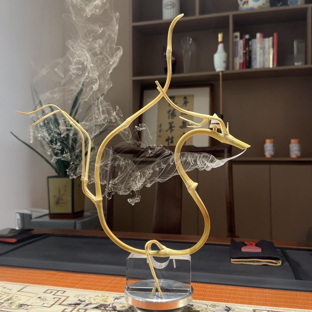 Luxcig Bamboo Dragon Incense Holder – 50cm Handmade Bamboo for Yoga & Relaxation