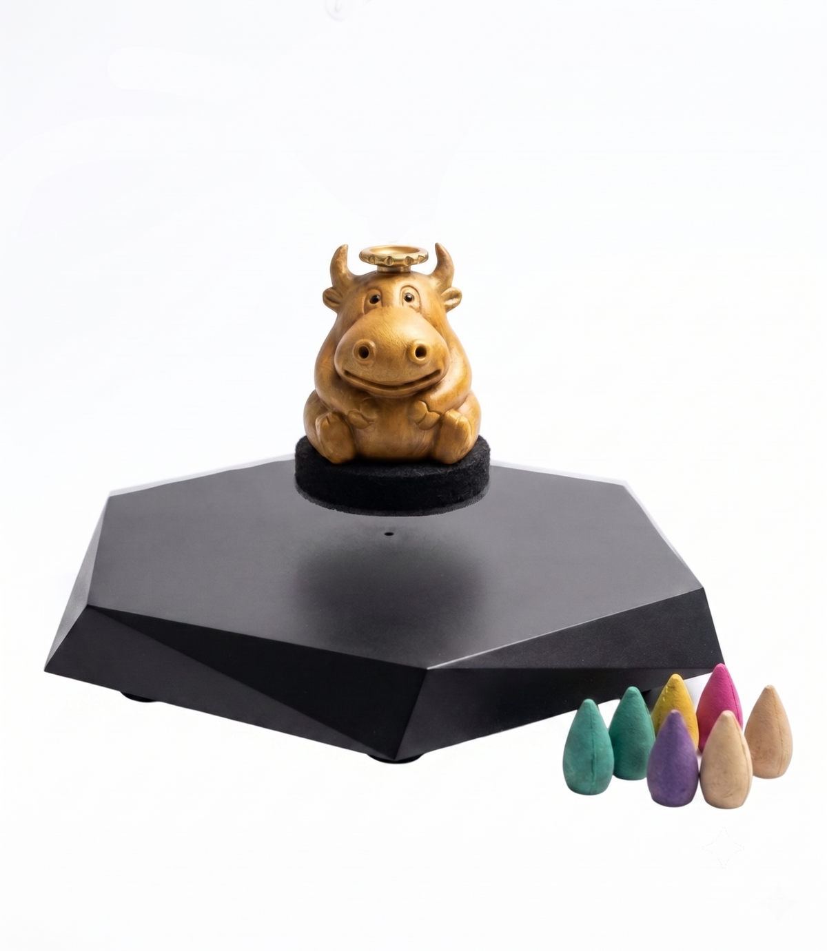 Luxcig Floating Fortune Bull – Magnetic Levitation Backflow Incense Burner