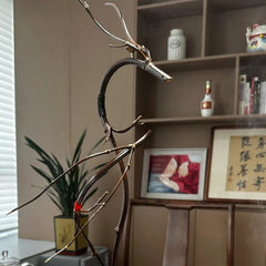 Luxcig Double Dragon Incense Stand – 65-75cm Handmade Carbonized Camphor Wood Base Yoga Gift for Mom & Girlfriend