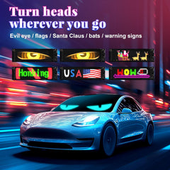 LED Devil Eyes Light Strips for Cars – 5800 Lux High-Brightness, App Controlled Custom Windshield Decoration, Waterproof USB Car LED Kit