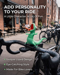 Luxcig 3D-Printed Lizard Bike Handlebar Decoration – Wobble Bicycle Accessory & Unique Gift for Cyclists