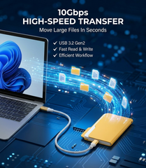 Luxcig Folder SSD Enclosure – 10Gbps USB-C M.2 NVMe Portable SSD Case