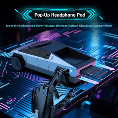 Cyberpunk Pickup Truck Model 3-in-1 Wireless Desktop Charger – Multi-Functional Phone, Watch & Earbuds Charging Station