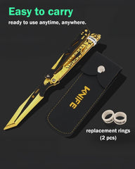 LUXCIG ShadowStrike Butterfly Knife – Zinc Alloy, Smooth Action, Non-Slip Grip, Safe Training Toy (Unsharpened)