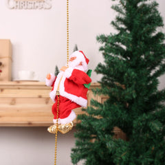 Luxcig Electric Climbing Santa – Musical Christmas Ornament with Rope Ladder & Parachute, Perfect for Holiday Home Decor