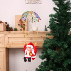 Luxcig Electric Climbing Santa – Musical Christmas Ornament with Rope Ladder & Parachute, Perfect for Holiday Home Decor