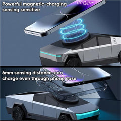 Cyberpunk Pickup Truck Model 3-in-1 Wireless Desktop Charger – Multi-Functional Phone, Watch & Earbuds Charging Station