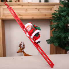 Luxcig Electric Climbing Santa – Musical Christmas Ornament with Rope Ladder & Parachute, Perfect for Holiday Home Decor