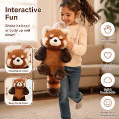 Luxcig Cute Raccoon Plush – 50cm Interactive Wiggling Running Toy Pillow