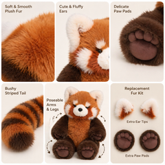 Luxcig Cute Raccoon Plush – 50cm Interactive Wiggling Running Toy Pillow
