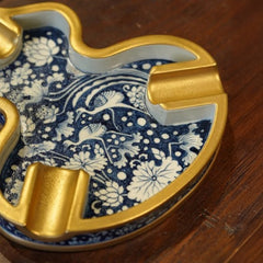LUXCIG Celadon Gourd Cigar Ashtray – Handmade Ceramic Ashtray with Ancient Chinese Aesthetic