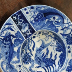 LUXCIG Handcrafted Cigar Ashtray – Fishweed Motif in Fine Chinese Ceramic Tradition