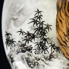 LUXCIG Tiger Roar Ceramic Cigar Tray – Artisan luxury Gift for Him