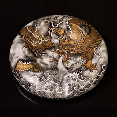 LUXCIG Chinese Imperial Dragon Cigar Tray – Hand-Painted Ceramic with Ancient Craftsmanship，Luxury Gift for Husband or Boyfriend