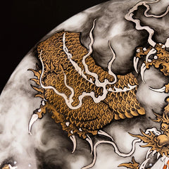 LUXCIG Chinese Imperial Dragon Cigar Tray – Hand-Painted Ceramic with Ancient Craftsmanship，Luxury Gift for Husband or Boyfriend
