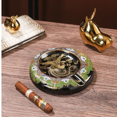 LUXCIG Phoenix Glory Cigar Ashtray – Handcrafted Elegance from Ancient China, Fine Jingdezhen Ceramics for Collectors
