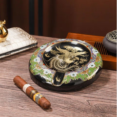 LUXCIG Phoenix Glory Cigar Ashtray – Handcrafted Elegance from Ancient China, Fine Jingdezhen Ceramics for Collectors