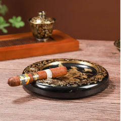 LUXCIG Ceramic Snake Ashtray – Ancient Craftsmanship in Fine Porcelain, Handcrafted Luxury Cigar Gift