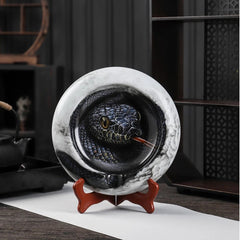 LUXCIG Hand-Painted Python Cigar Ashtray – Jingdezhen Ceramic Masterpiece, Luxury Handmade Porcelain