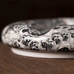LUXCIG Ink Dragon Ceramic Ashtray – Handmade Jingdezhen Porcelain with Original Oriental Design