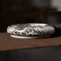 LUXCIG Ink Dragon Ceramic Ashtray – Handmade Jingdezhen Porcelain with Original Oriental Design