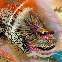 LUXCIG Luxury Dragon & Phoenix Cigar Ashtray – Artistic Chinese Gift, Handcrafted Porcelain, Handmade for Connoisseurs
