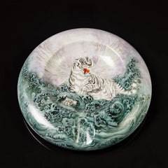 LUXCIG Elegant Tiger Motif Ashtray – Chinese Pastel Porcelain, High-End Handmade Art, Luxury Gift for Him