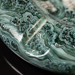 LUXCIG Elegant Tiger Motif Ashtray – Chinese Pastel Porcelain, High-End Handmade Art, Luxury Gift for Him