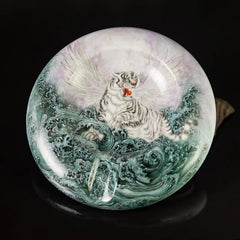LUXCIG Elegant Tiger Motif Ashtray – Chinese Pastel Porcelain, High-End Handmade Art, Luxury Gift for Him