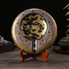 LUXCIG Artisan Ceramic Cigar Ashtray – Hand-Painted Enamel Ceramic with Artistic Hand-Drawn Detailing, Ancient Chinese Craftsmanship