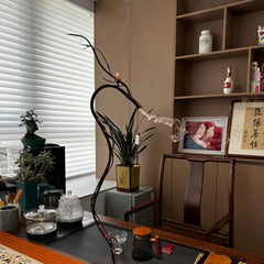 Purple Bamboo Dragon-Themed 70cm Backflow Incense Burner — Ideal for Yoga, Meditation, and Home Decor